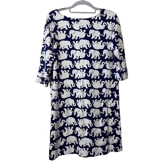 Lilly Pulitzer Womens Eliza TShirt Dress Blue White Pima Cotton Tusk in Sun Sz M - Picture 8 of 8